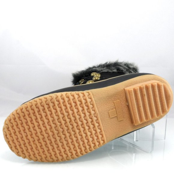 NEW Juicy Couture Waterproof Lace-Up Faux Fur Trim Duck Toe Winter Snow Boot 9 - Picture 8 of 10